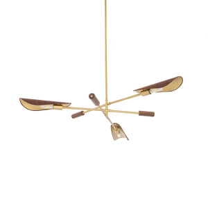 Astrid Chandelier In Dark Brown Leather