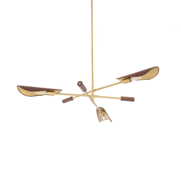 Astrid Chandelier In Dark Brown Leather