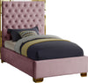 Jared Twin Bed In Pink Velvet