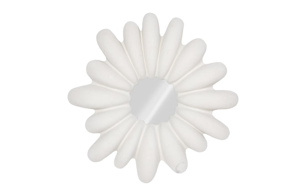 Radial Shell Mirror, White Stone
