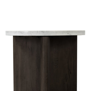 Toli End Table - Italian White Marble