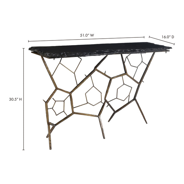 Moe's Nate Slate Console Table in Dark Grey