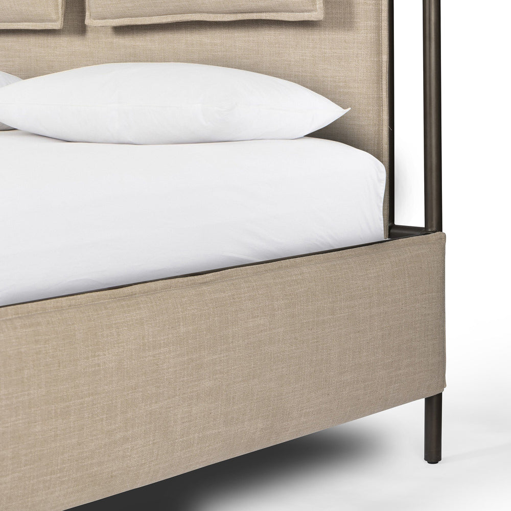 Leigh Canopy Queen Bed - Palm Ecru