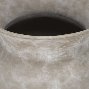 Utari Tall Gray Brown w/ White Detailing Ceramic Floor Vase