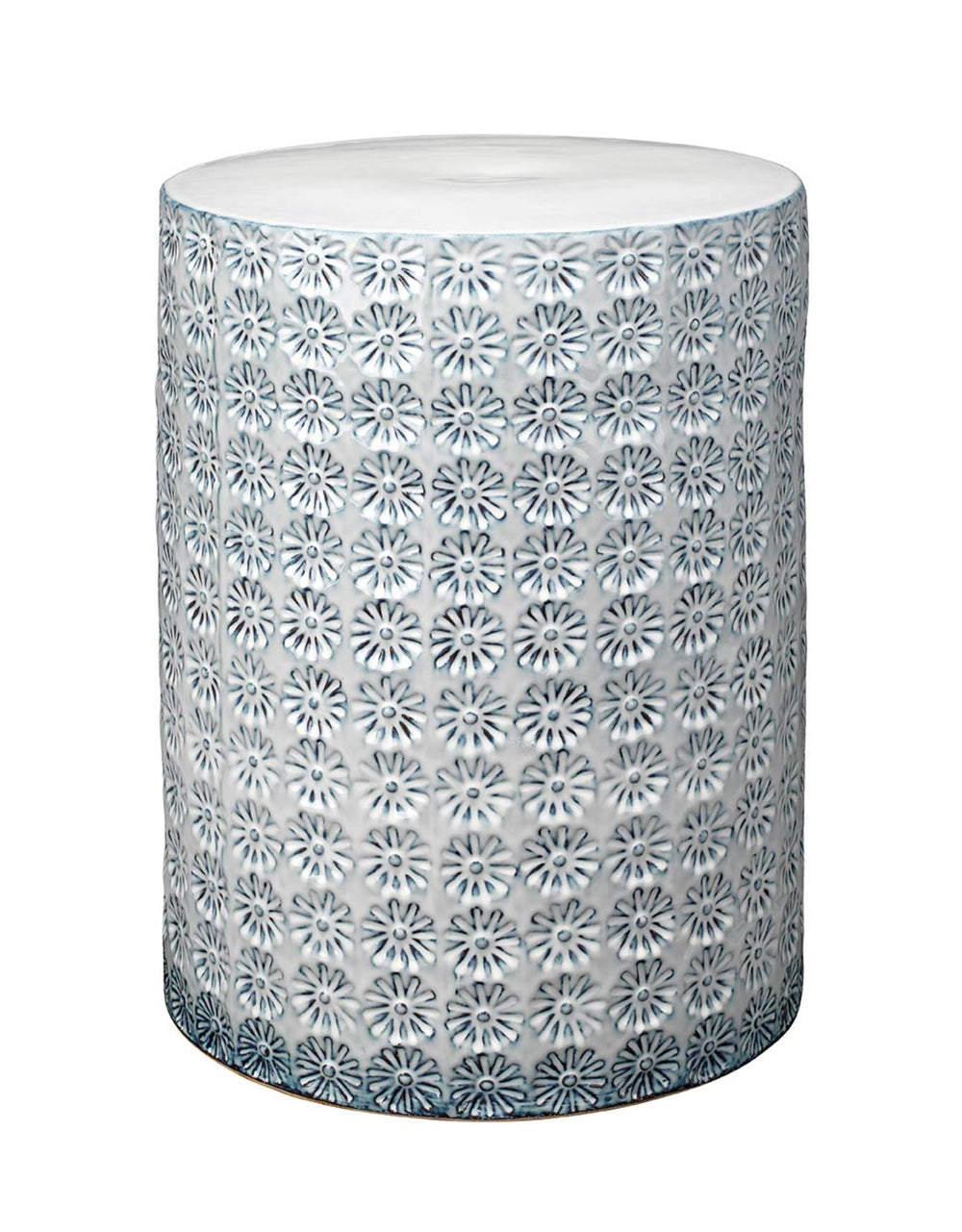 Wildflower Indoor/Outdoor Ceramic Side Table, Blue