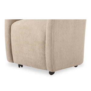 Drava Rolling Dining Chair in Beige