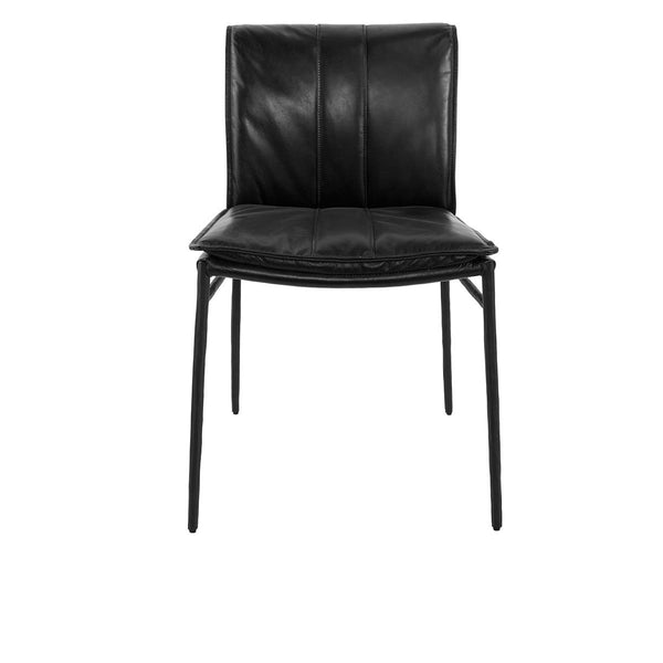 Mayer Leather Dining Chairs Set of 2 with Iron Legs