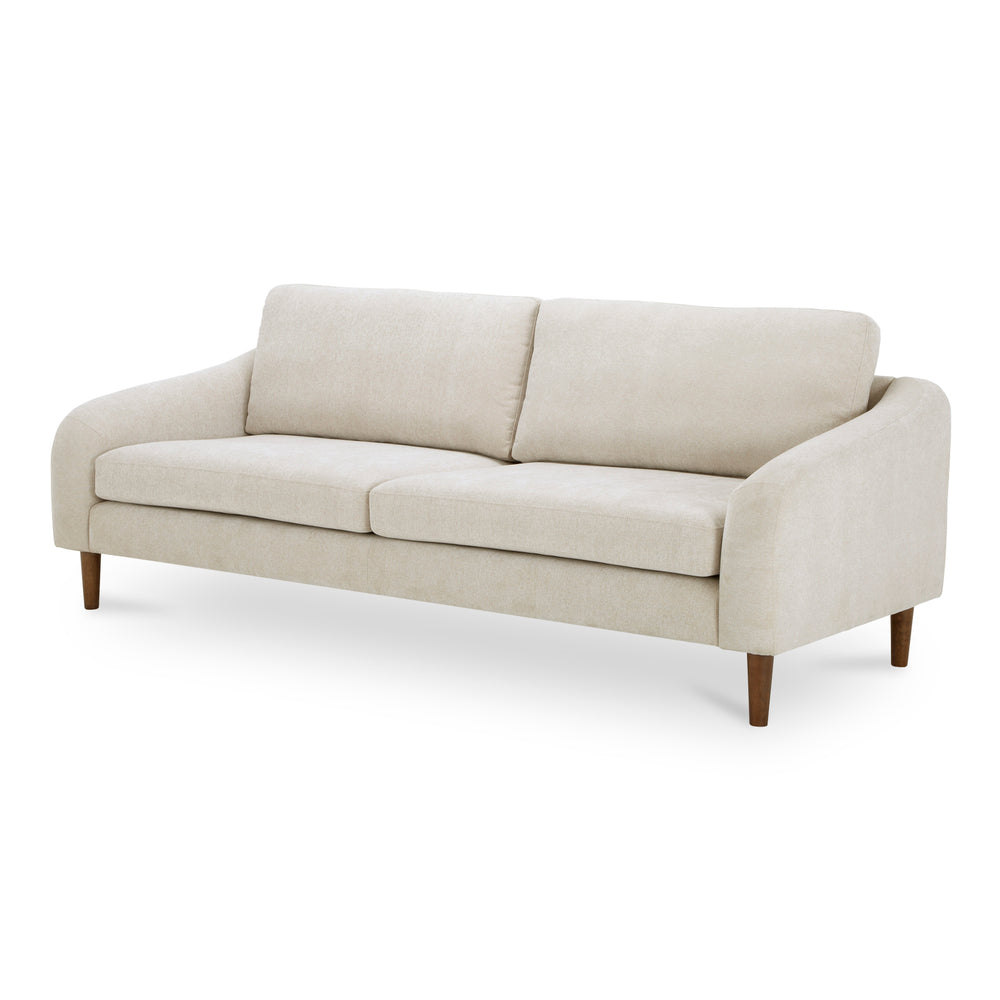 Moe's Quinn Sofa in Oatmeal with Rubberwood Legs