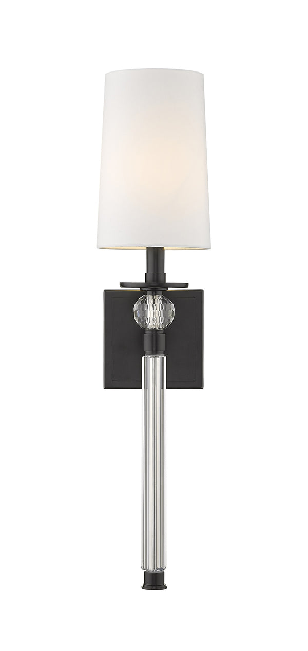 Mia 1 Light Wall Sconce in Matte Black Finish