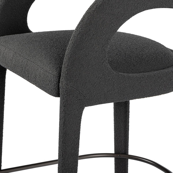 Hawkins Stool In Fiqa Boucle Charcoal In Counter