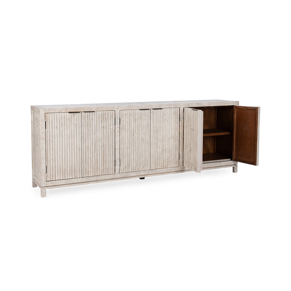 Coleen Solid Wood 6-Drawer Buffet in Vintage Cream