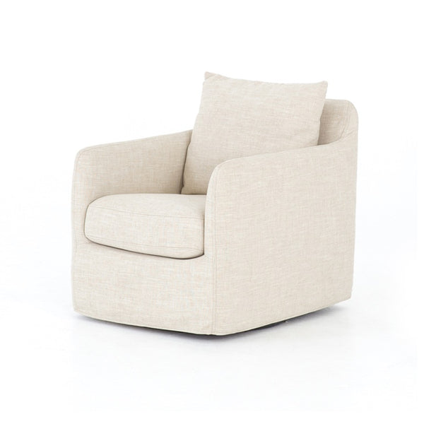 Banks Swivel Chair In Cambric Ivory