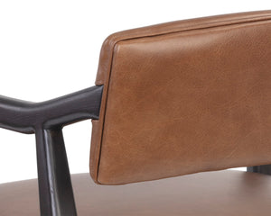 KEAGAN LOUNGE CHAIR - SHALIMAR TOBACCO LEATHER