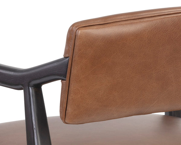 KEAGAN LOUNGE CHAIR - SHALIMAR TOBACCO LEATHER