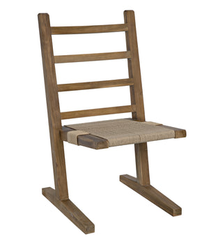 Salam Teak and Rope Chair with Clear Coat Flat Finish
