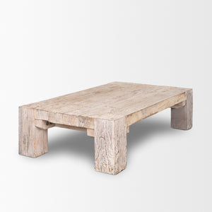 McArthur Rectangular Reclaimed Wood W/ White Wash Coffee Table