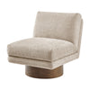 Zenda Chenille Swivel Accent Chair w/ Wooden Base, Millburry Beige