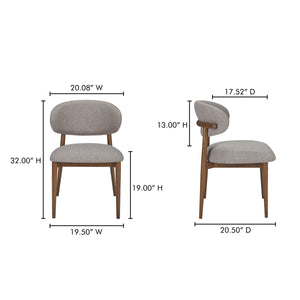Ellie Dining Chair with Winged Backrest in Brown