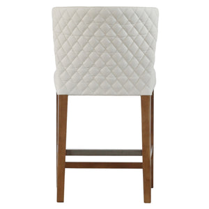Albie Diamond Stitching Counter Stool In Danburry White