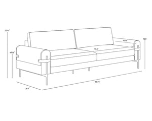 CAMUS SOFA - LUDLOW SESAME LEATHER