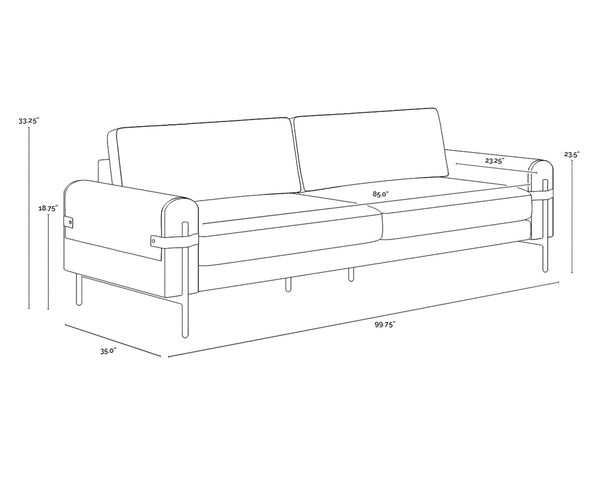 CAMUS SOFA - LUDLOW SESAME LEATHER