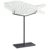 Medium Grouper Sculpture In Clear And Frosted
