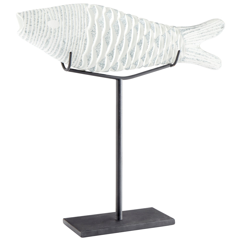 Medium Grouper Sculpture In Clear And Frosted