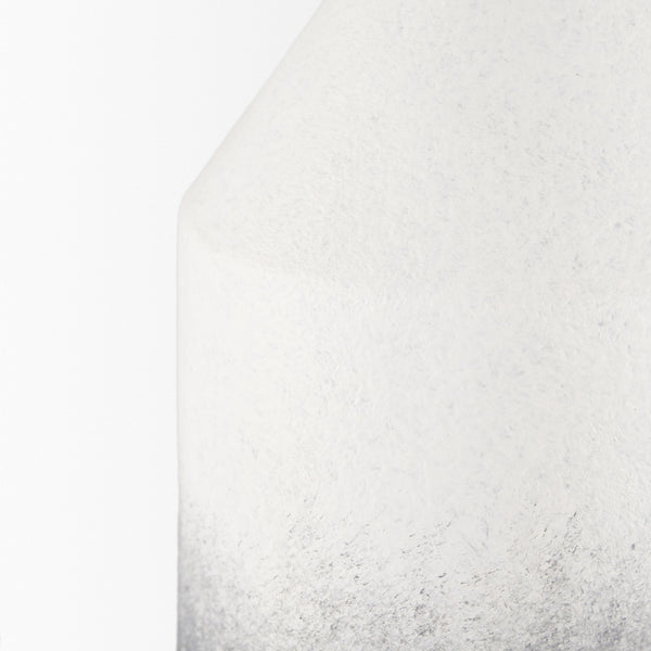 Townley Tall White w/ Black Ombre Metal Vase