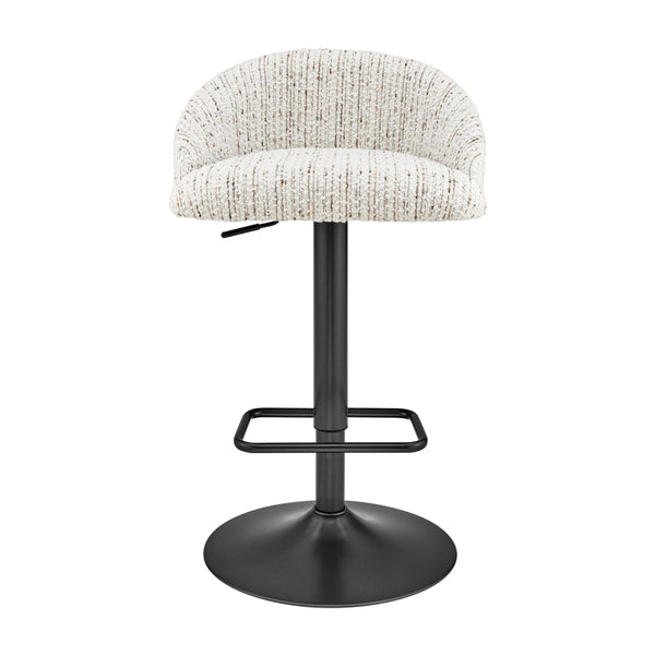 Jorrell KD Boucle Gaslift Swivel Bar Stool, Zenith White