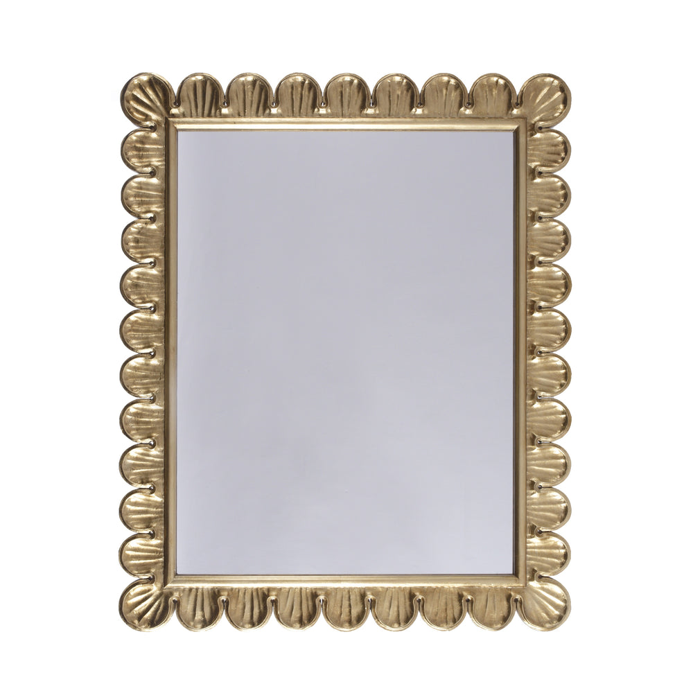 SCALLOPED EDGE FRAME MIRROR IN GOLD LEAF