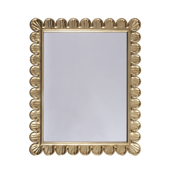 SCALLOPED EDGE FRAME MIRROR IN GOLD LEAF