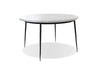 KAII Dining Table in 49in white marble black legs