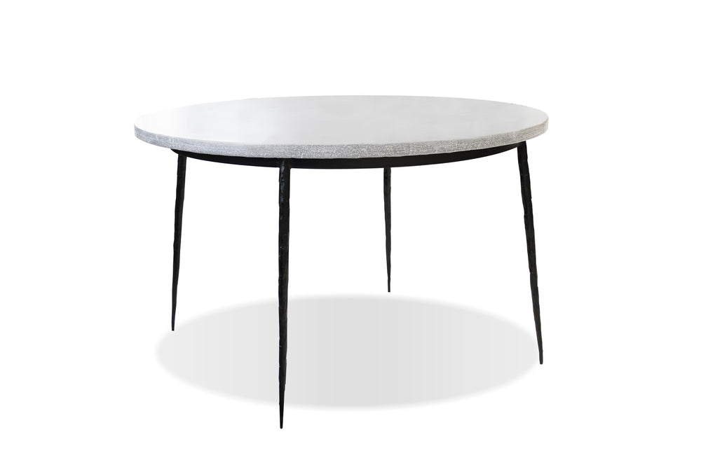 KAII Dining Table in 49in white marble black legs