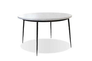 KAII Dining Table in 49in white marble black legs