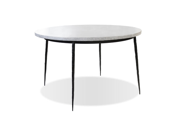 KAII Dining Table in 49in white marble black legs