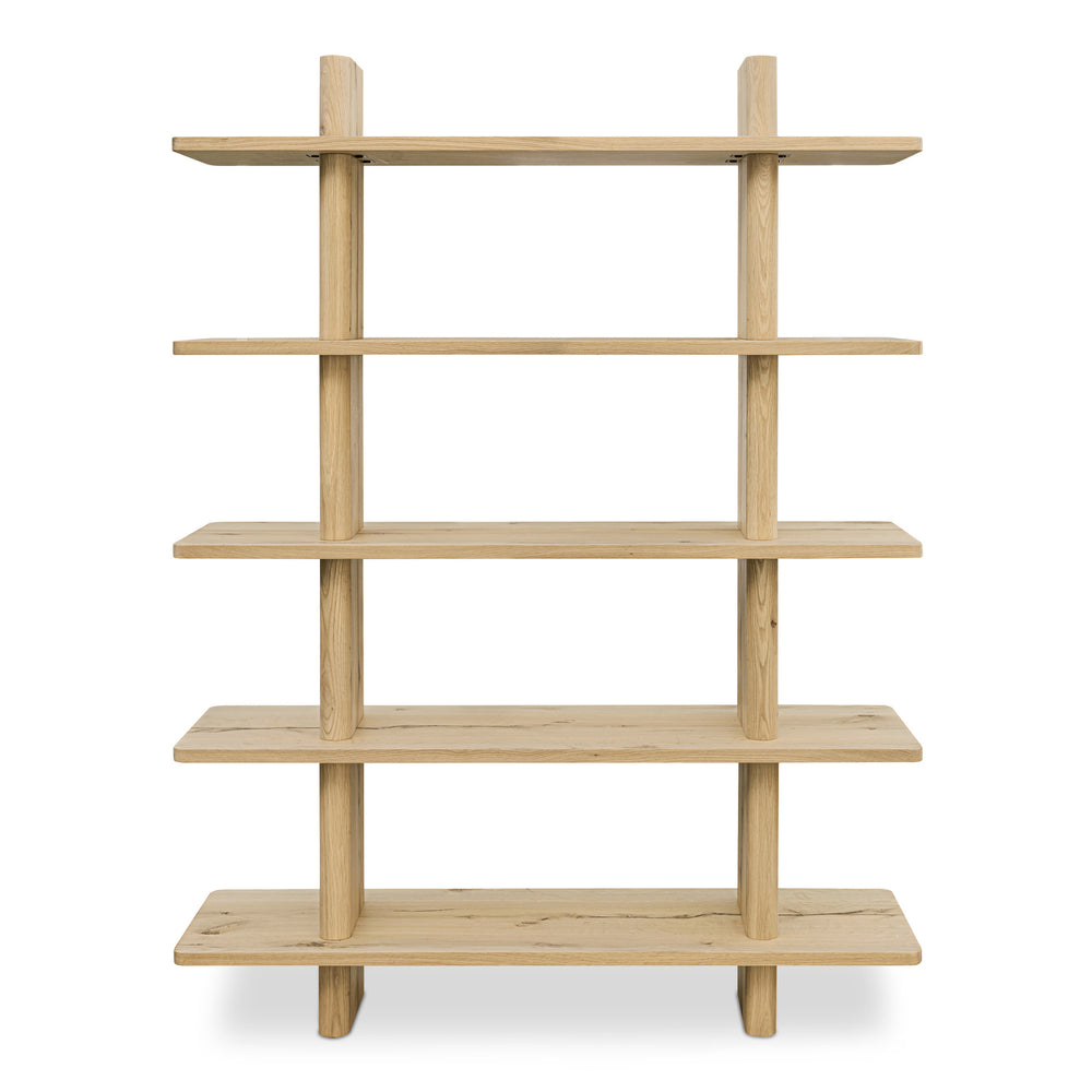 Moe's Casey Large Bookcase in Rustic Oak