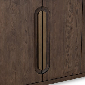 Tiber Solid Wood 4Dr Buffet in Toasted Brown/Cream Washed