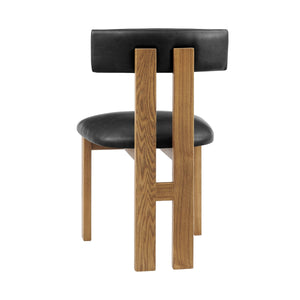 Hailey Faux Leather Dining Side Chair, Casa Black