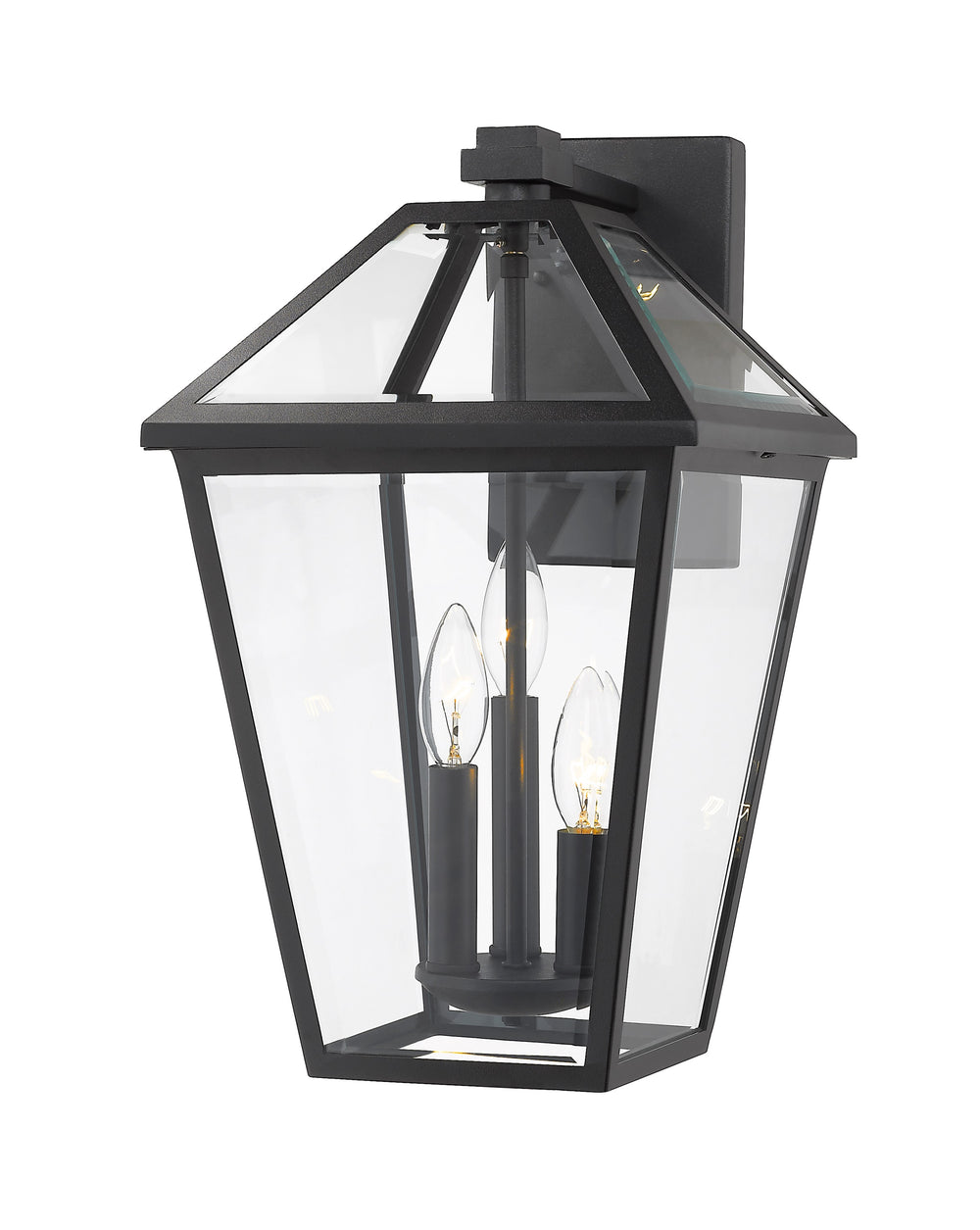 Talbot 3 Light Outdoor Wall Sconce in Black Finish