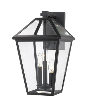 Talbot 3 Light Outdoor Wall Sconce in Black Finish