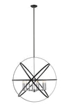Cavallo 10 Light Pendant  in Hammered Black + Chrome Finish