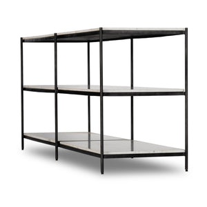 Felix Large Console Table - Hammered Grey W/Clear Powder Coat