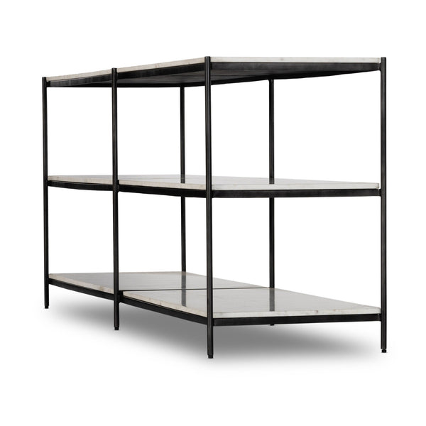 Felix Large Console Table - Hammered Grey W/Clear Powder Coat