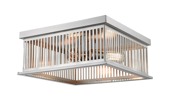 Camellia 3 Light Flush Mount in Brushed Nickel Finish