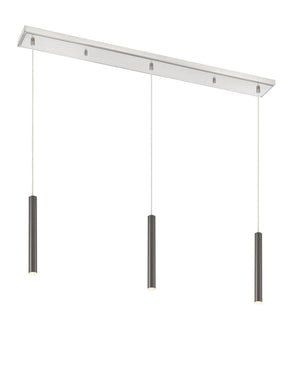 Forest 3 Light Island/Billiard in Brushed Nickel Finish