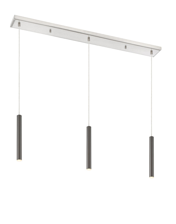 Forest 3 Light Island/Billiard in Brushed Nickel Finish