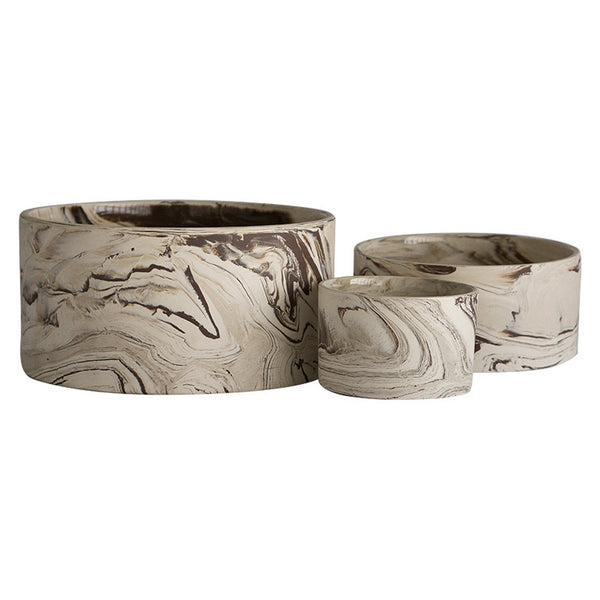 Agateware Cachepot, set/3