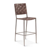 Copenhagen 17" Buffalo Leather and Iron Bar Chair, Brown