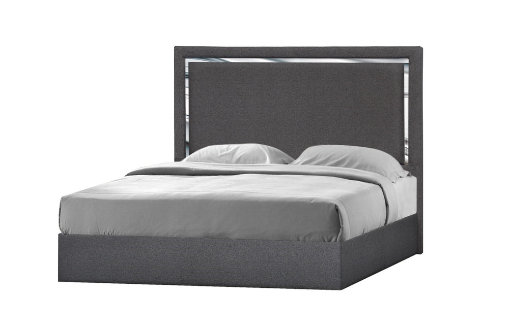 Monet Queen Bed in Charcoal