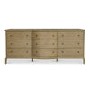 Sadie 9 Drawer Dresser in Brown Oak Finish